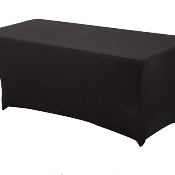 NEW Rectangular Spandex Table Cover (6 ft. Black) - Picture 3 of 3